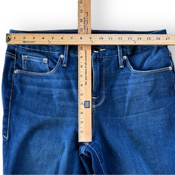 Good American Good Petite Straight Leg Jeans Denim Sz 14 /32 Blue383 - Picture 4 of 7